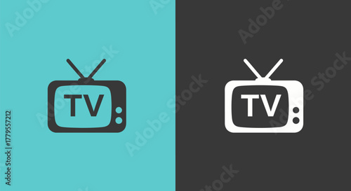 Retro Television Icon Set.