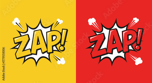 Vector illustration of a ZAP comic book sound effect.