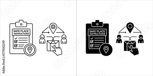 Safe place delivery instructions icon for service
