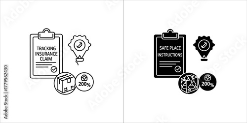 Insurance claim icon for business and finance