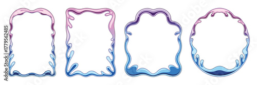 3D Chrome Liquid Metal Frame Set – Futuristic Y2K Border for Logo, Poster, Banner, Packaging, Album Cover, Social Media Design