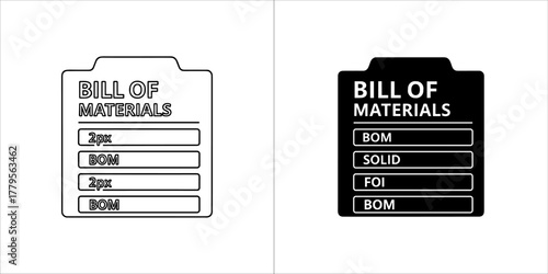Bill of materials document icon