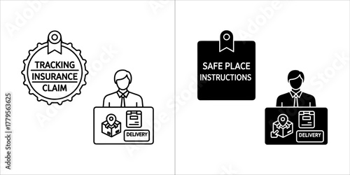 Delivery service icon for safe place instruction