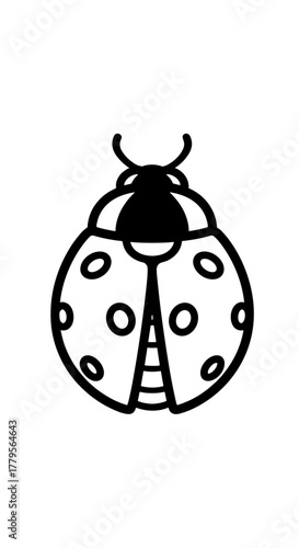 Delightful Ladybug Illustration for Children's Education & Nature Projects: Charming insect graphic for ecological awareness, biodiversity studies, and adorable character design. Ideal for spring prom