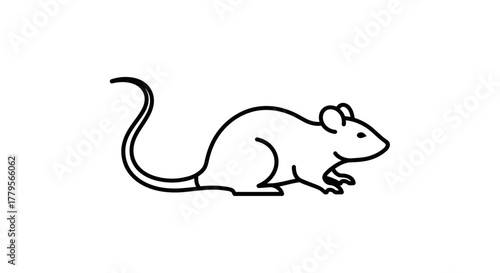 A simple line drawing of a mouse, depicted in profile against a white background.