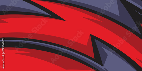 Abstract background with red spikes and zigzag line pattern and some copy space area. Vector Illustration