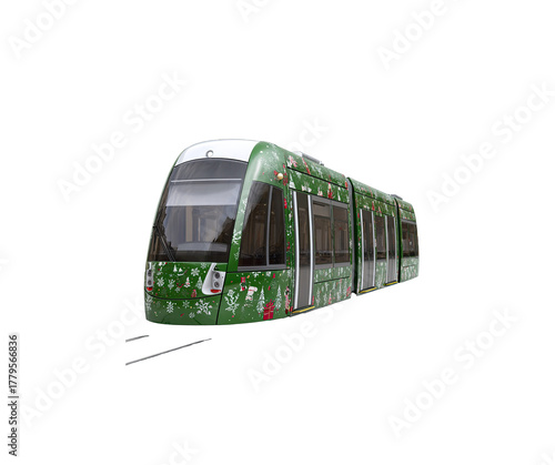 tram on white