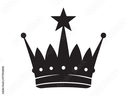 Imperial Spark crown icon in silhouette white background
