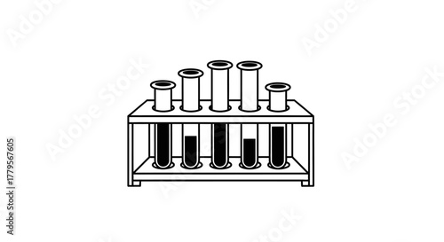 Illustration of test tubes in a rack with varying liquid levels.
