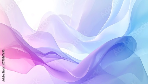 Abstract flowing pastel colored fabric waves with soft light and gradient
