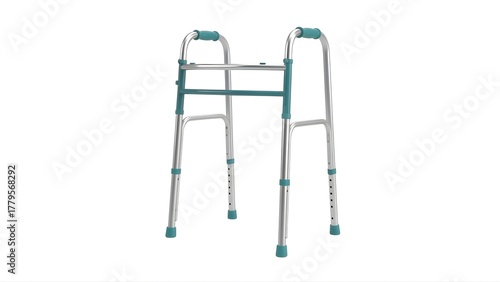 Buy medical walker for seniors and adults adjustable folding lightweight mobility aid walking support device on transparent background