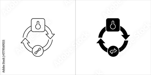 Outline illustration of a band touring van with a musical note detail. minimalist icon representing music travel and entertainment.