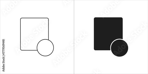 Two icons of a square and a circle