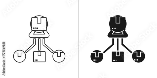 Robot delivering packages to three locations