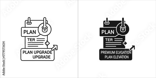 Plan upgrade icon, subscription service enhancement concept