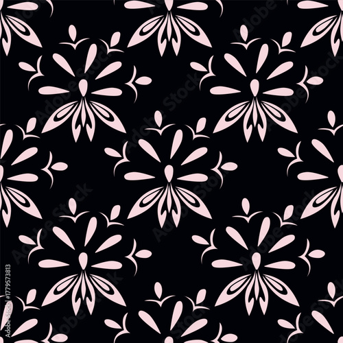 textile design with abstract flower pattern