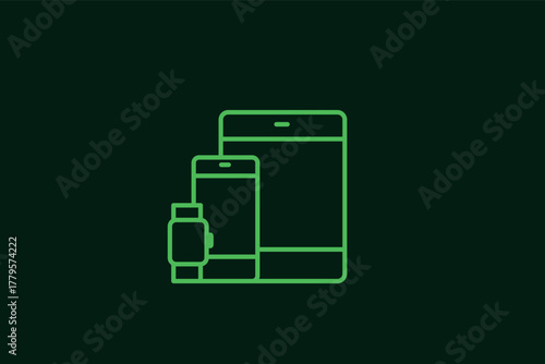 smart watch, phone and tablet illustration in flat style design. Vector illustration.	
