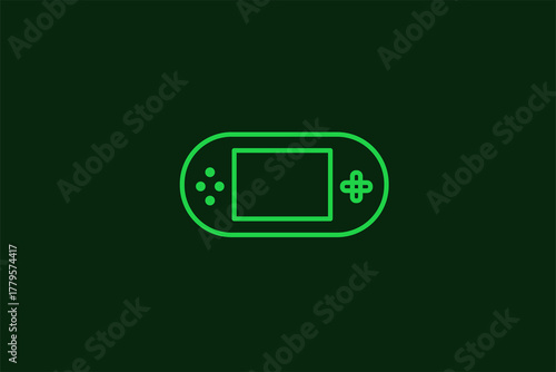 portable console illustration in flat style design. Vector illustration.	
