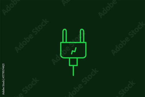 the plug illustration in flat style design. Vector illustration.	