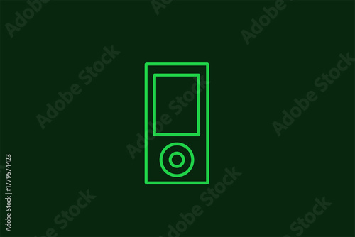 mp3 player illustration in flat style design. Vector illustration.	
