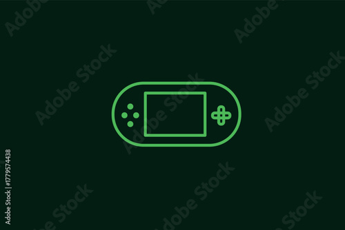portable console illustration in flat style design. Vector illustration.	
