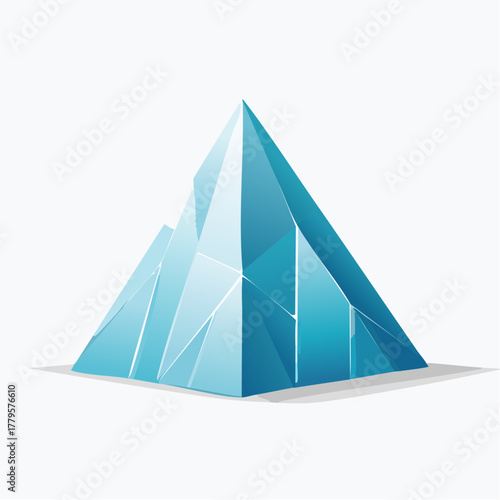Abstract polygonal form reminiscent of icy mountain peaks against a minimalist background