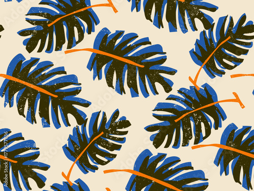 palm tree tropical leaves pattern design. t-shirt shirt print design. colorful vintage botanical pattern. summer seamless pattern.