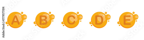 Multivitamin Supplement Icon Set, Vitamin Capsules and Mineral Complex, Wellness Healthcare Illustration, Isolated on Transparent Background