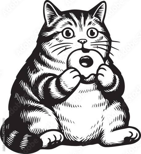 funny cat with donut