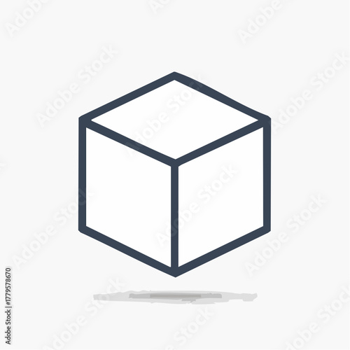 Minimalist cube vector design on a clean background perfect for icon use in presentations or
