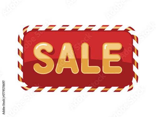 A red rectangular sign with the word SALE in yellow letters.