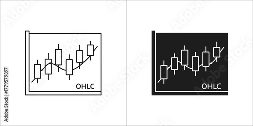 Candlestick chart showing stock market trends