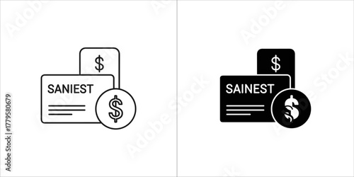 Saniest payment card with dollar coin
