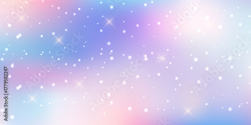 Holographic fantasy rainbow unicorn background. Magic unicorn hologram. kawaii princess gradient. Abstract fabulous background for Christmas, new year, Xmas holidays, celebration, party. Vector EPS10.