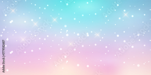 Holographic fantasy rainbow unicorn background. Magic unicorn hologram. kawaii princess gradient. Abstract fabulous background for Christmas, new year, Xmas holidays, celebration, party. Vector EPS10.