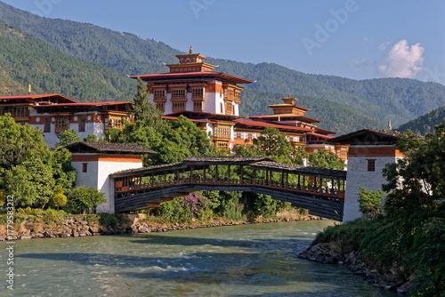 Punakha Dzong, an old fortress, now the administrative centre of Punakha 
