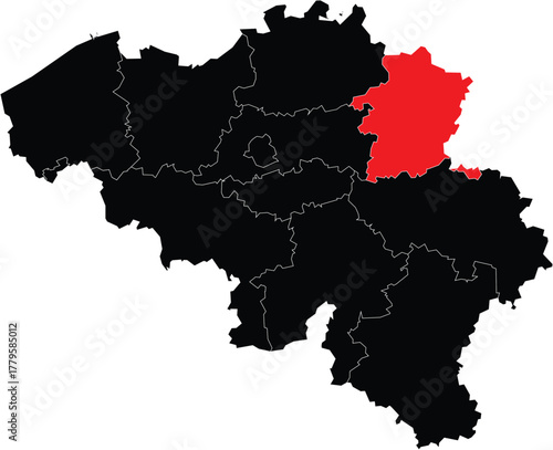 Vector Map of Limbourg Province on the Belgium Map