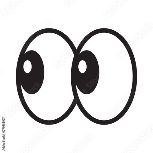 Eyes Look Icon – Vision and Observation Symbol, Watching and Awareness Vector Illustration.