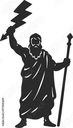 greek god zeus vector illustration