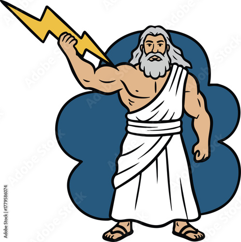 greek god zeus vector illustration