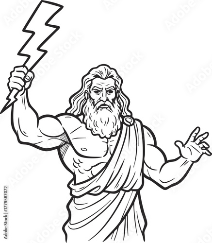 greek god zeus vector illustration