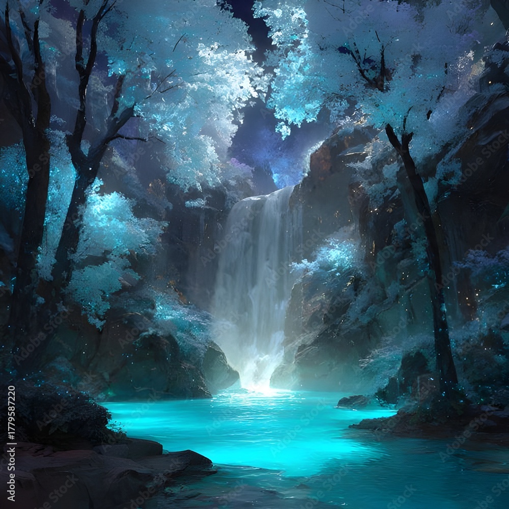 Obraz premium waterfall in the cave