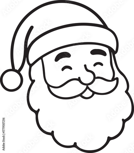 santa claus cartoon outline