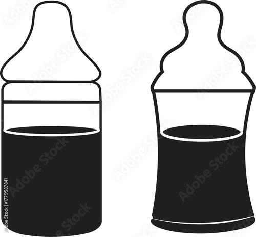 Baby Feeder silhouette vector style with white background .