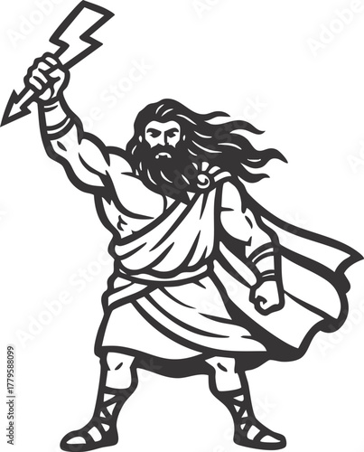 greek god zeus vector illustration