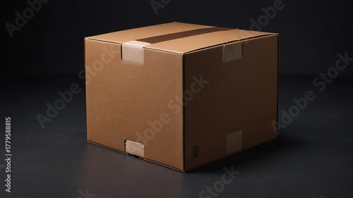 A plain brown cardboard box on a dark background, emphasizing simplicity and versatility.
