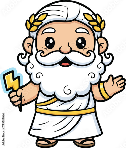 greek god zeus vector illustration