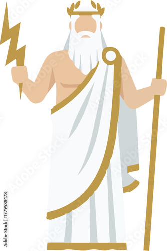 greek god zeus vector illustration