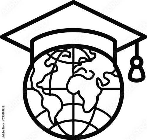 Global Education and International E-Learning Icon