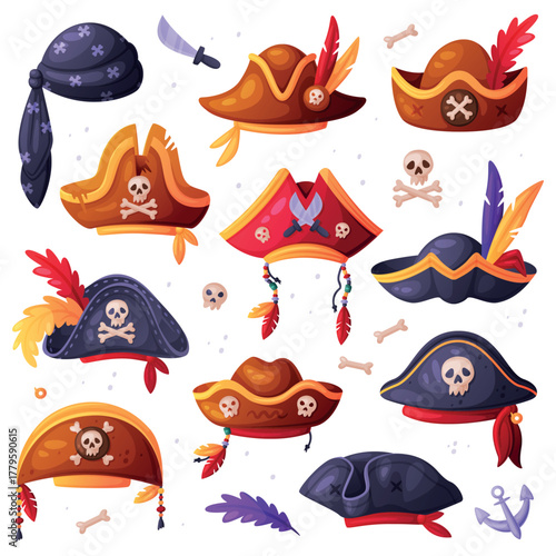 Pirate Hat and Headdress for Corsair Vector Set